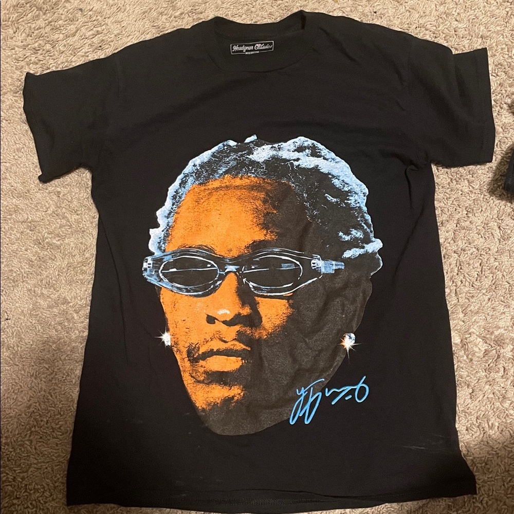 Black Graphic Tee with Artistic Print